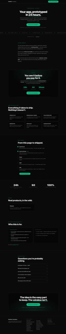 Full desktop landing page