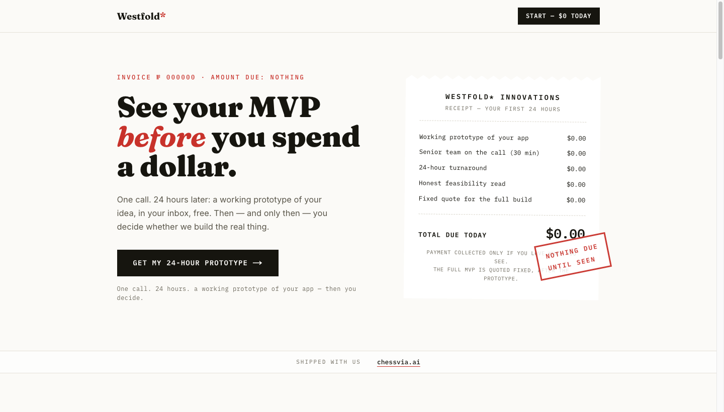 Variant 12 — the $0 receipt design